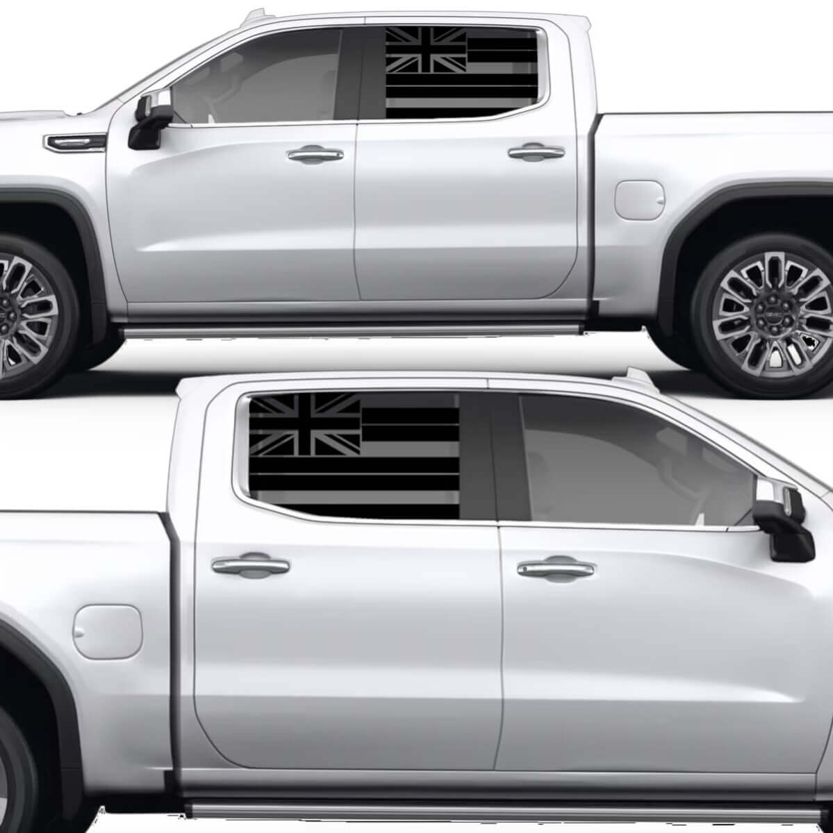Hawaiian flag Side Window Vinyl Decal Sticker for GMC Sierra