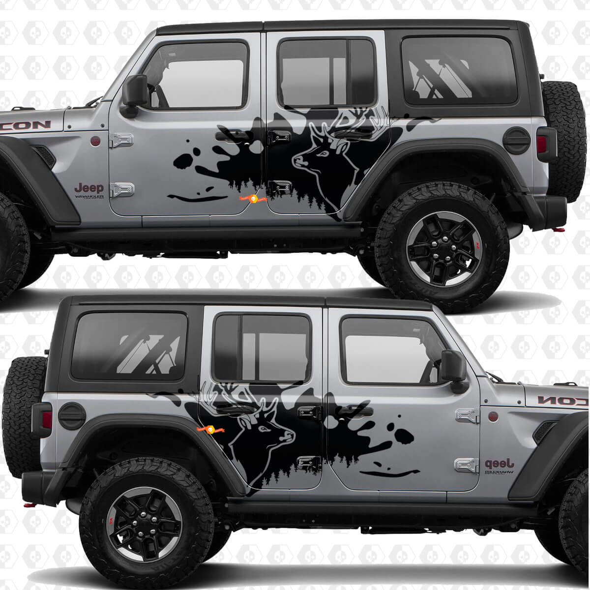 Deer Nature Landscape Side Doors Vinyl decal sticker fit Jeep Wrangler