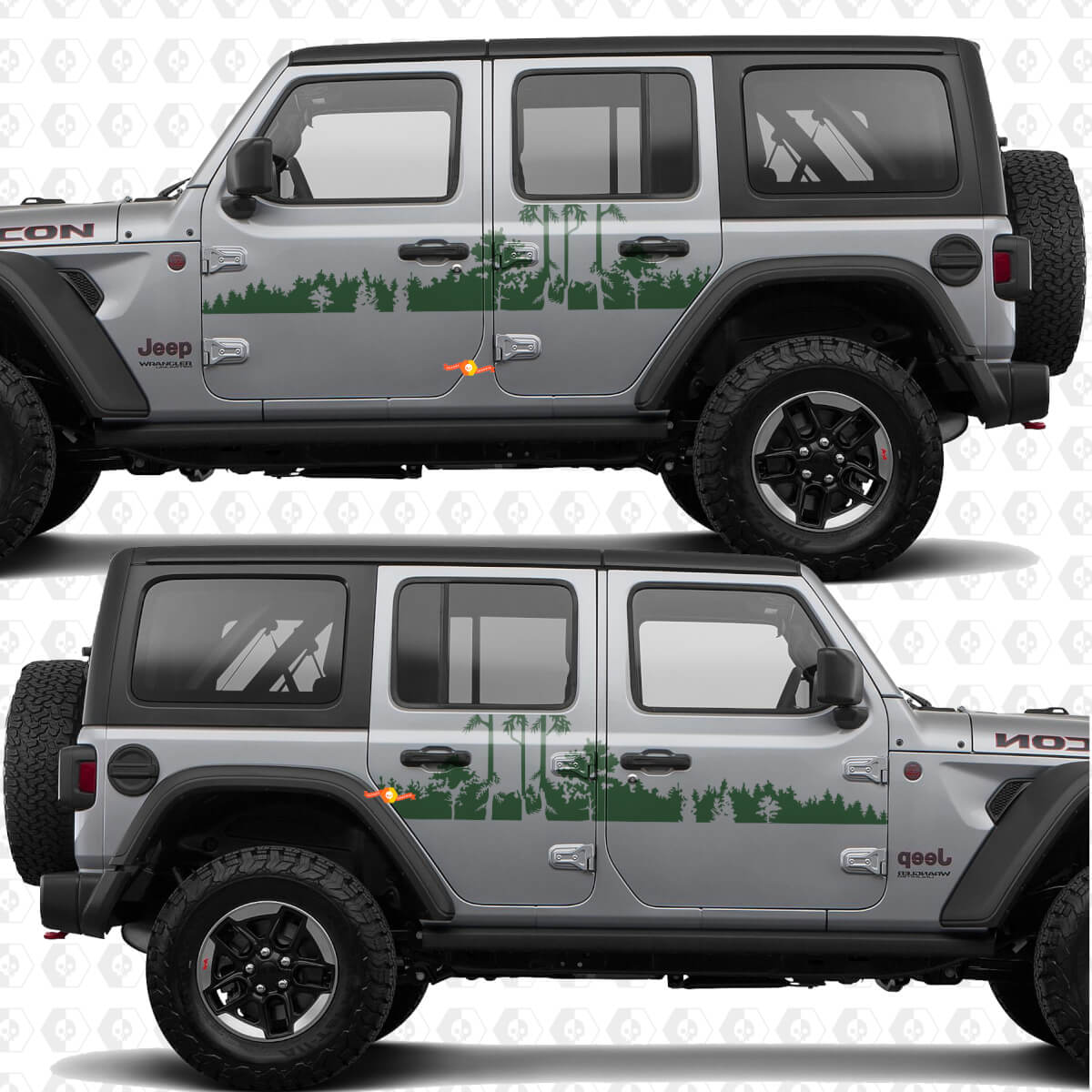 Forest Side Doors Vinyl decal sticker fit Jeep Wrangler