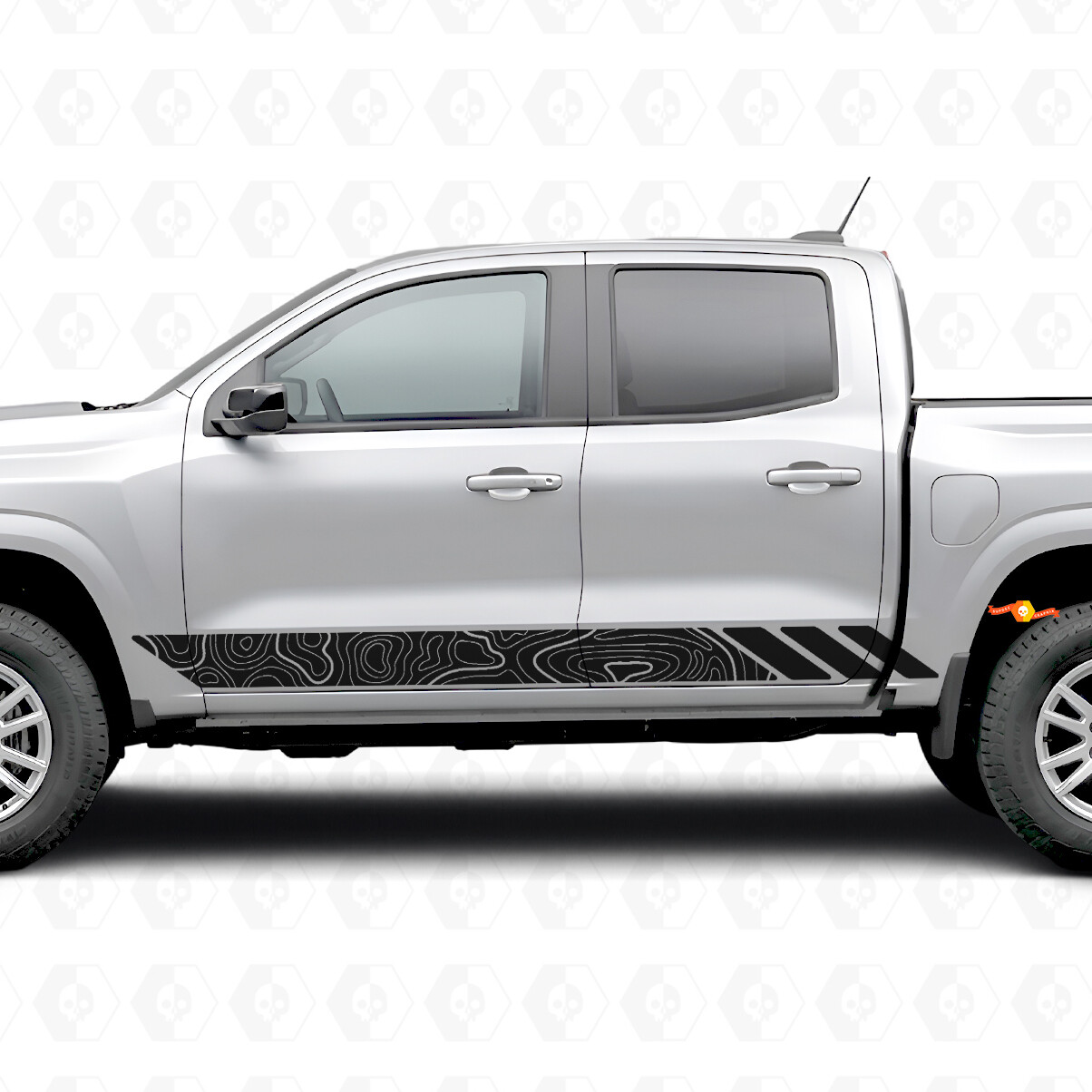 Topographic Contour Door & Rocker Panel Vinyl Stripes for Chevrolet Colorado 3rd Gen 2023-2026