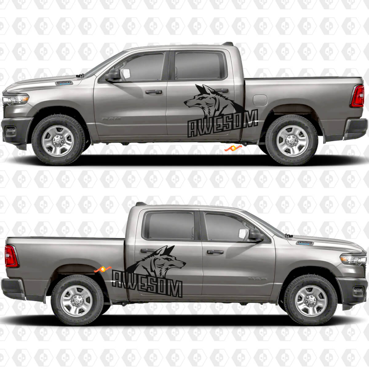 Side Doors Bedside Awesome Wolf Splash Stickers Decals Graphics 2