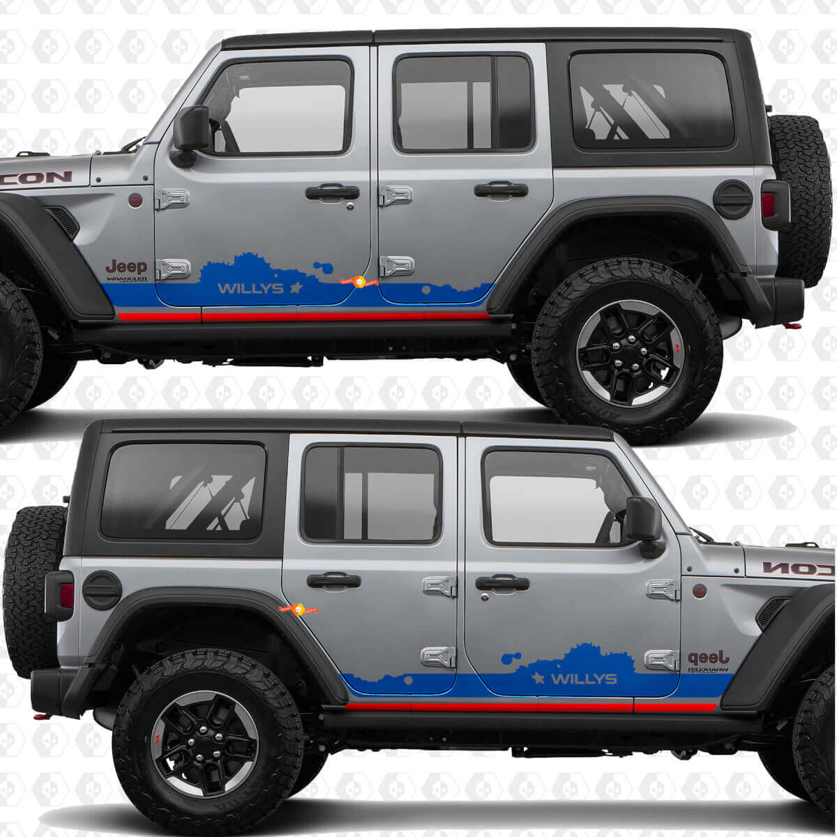 Custom Text Side Doors Vinyl decal sticker fit Jeep Wrangler Jeep Wrangler Willys