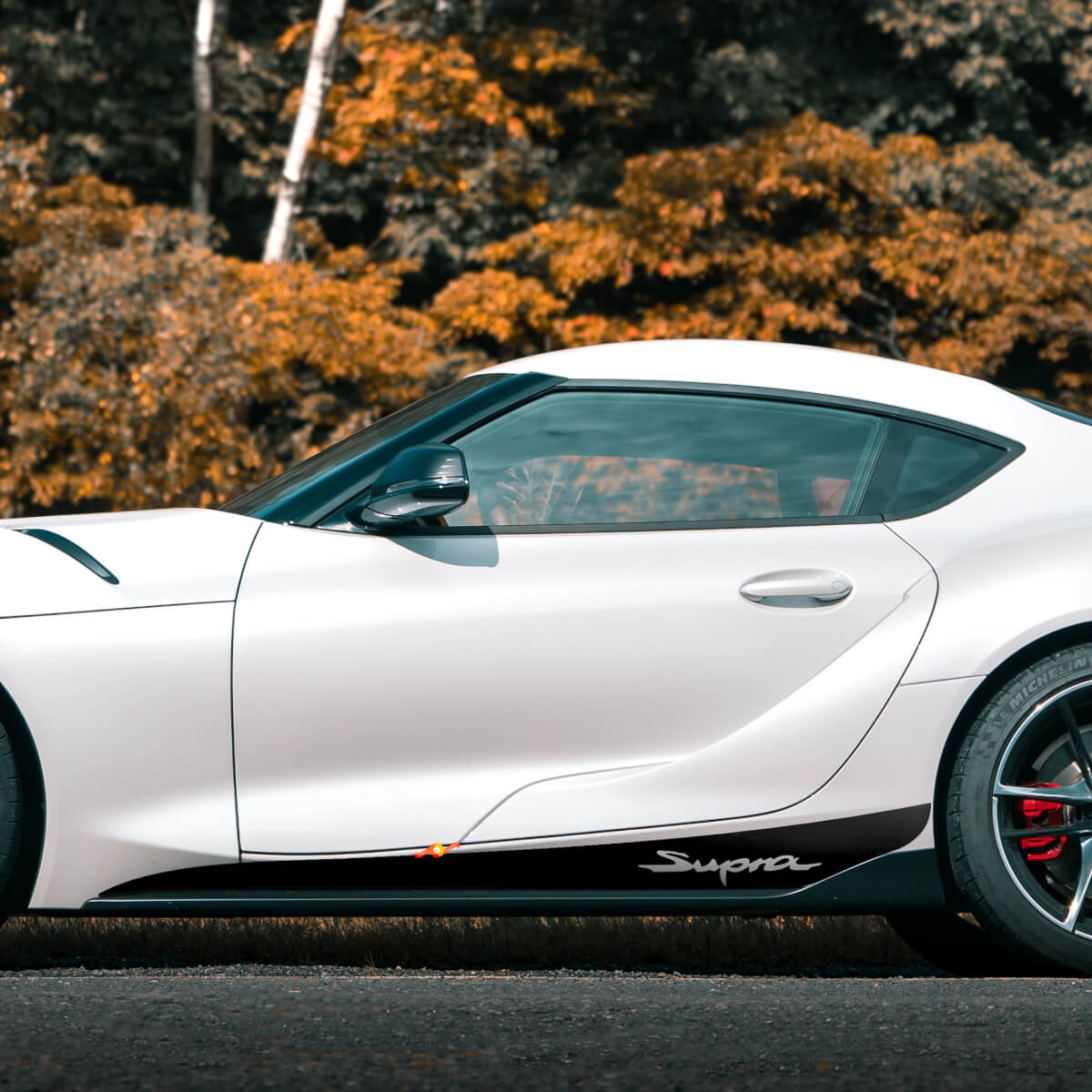 Rocker Panel Stripe Side Graphics Decals Stickers for Toyota Supra MKV A90 A91