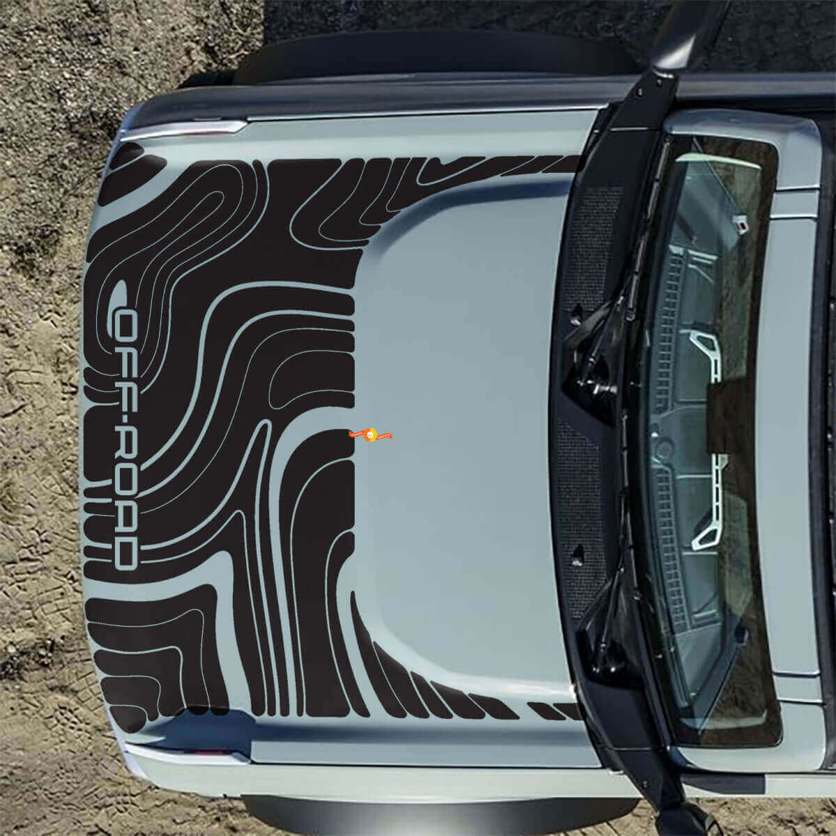 Topographic Off Road Hood Vinyl Decal Sticker Graphics 2 for Musclecar horse