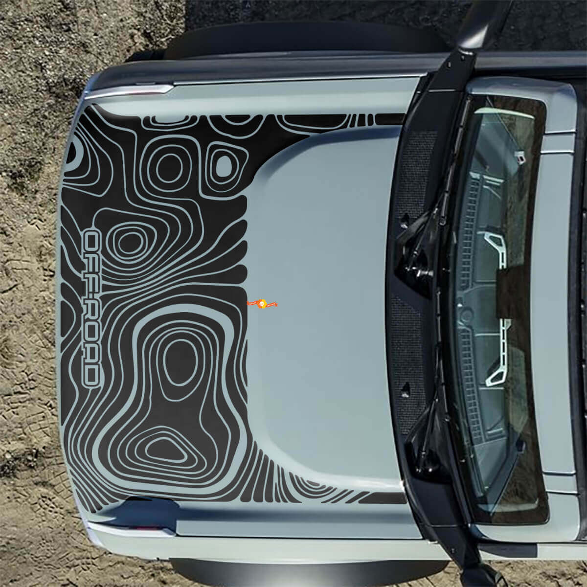 Topographic Off Road Hood Vinyl Decal Sticker Graphics for Ford Bronco