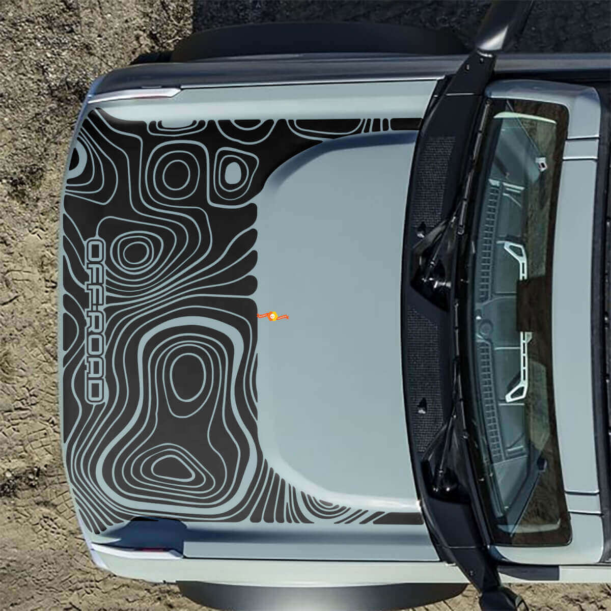 Topographic Off Road Hood Vinyl Decal Sticker Graphics for Musclecar horse