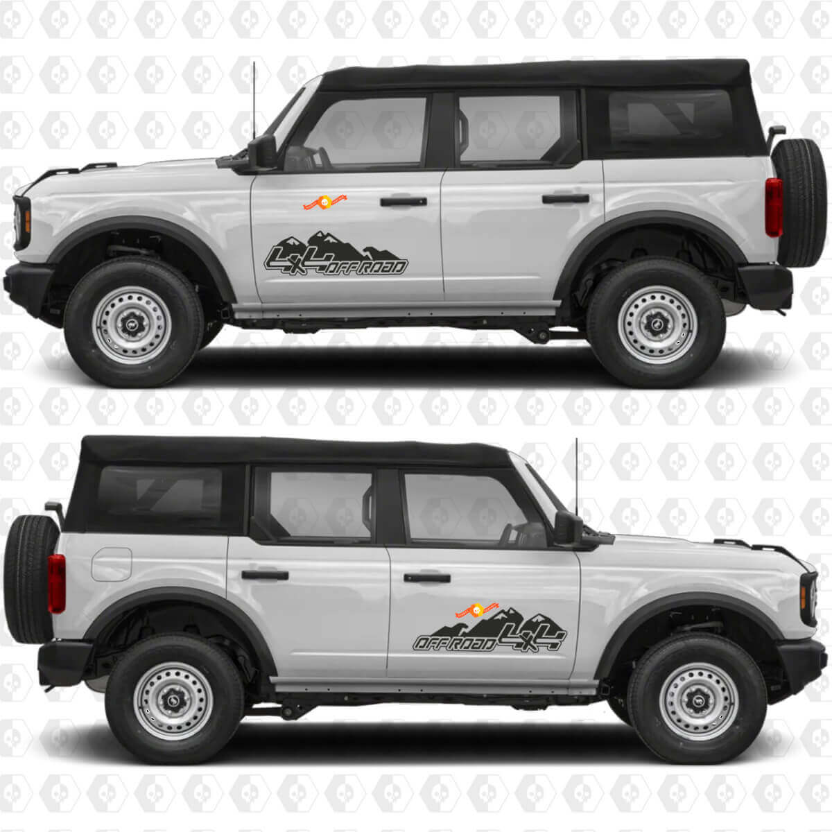 4x4 Off Road Side Door Vinyl Decal Sticker Graphics for Ford Bronco