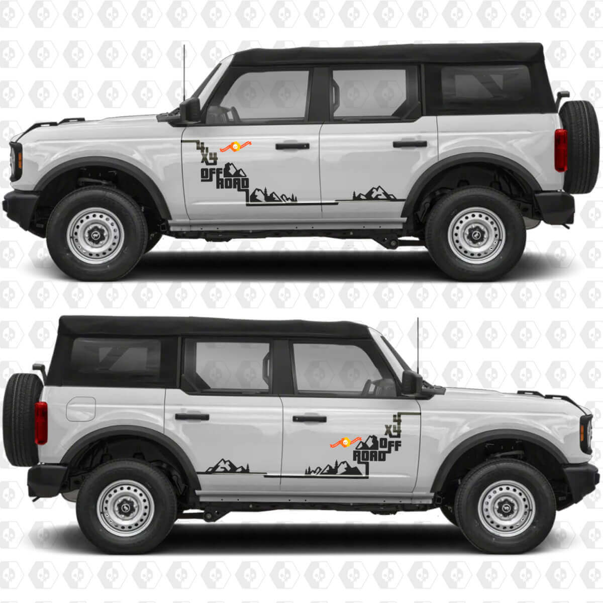 4x4 Off Road Side Step Vinyl Decal Sticker Graphics for Ford Bronco