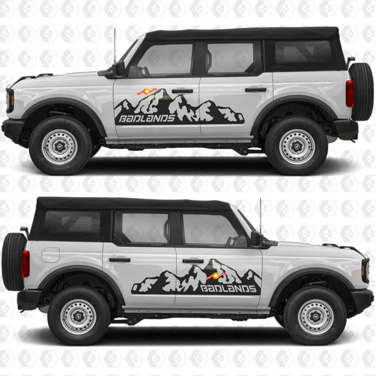 Mountains Side Doors Vinyl Decal Sticker Graphics 2 for Ford Bronco
