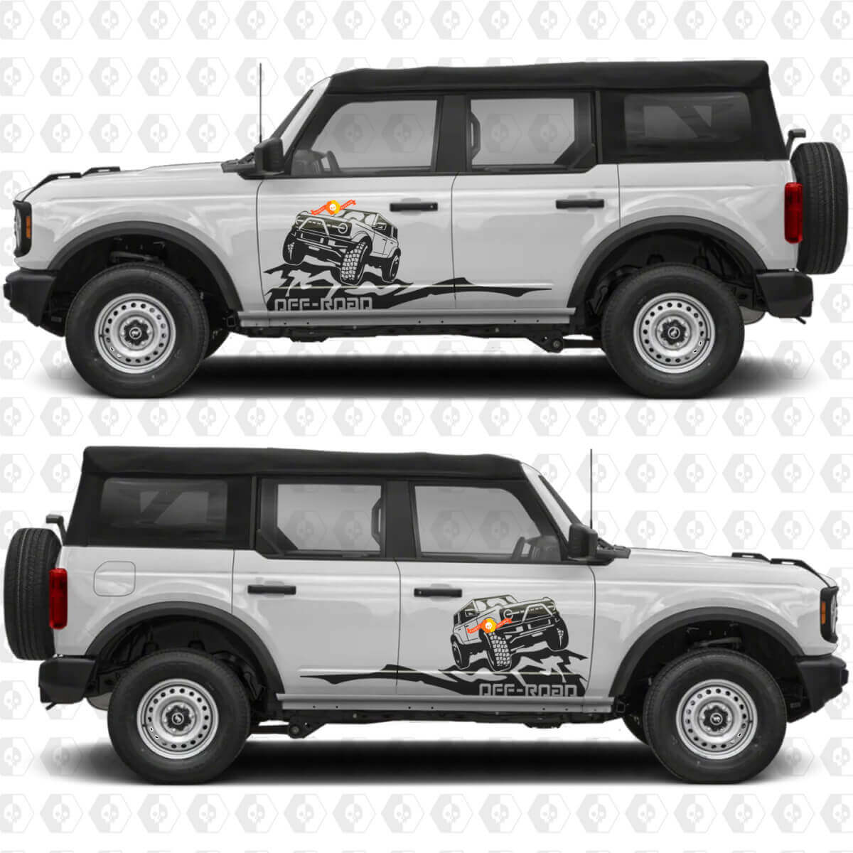 Rock Crawler Mountains Side Doors Vinyl Decal Sticker Graphics for Ford Bronco