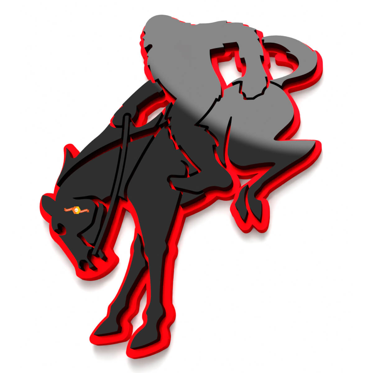 Yeti on Horse Bronco Fender Badges Tailgate Emblem 3D Badge