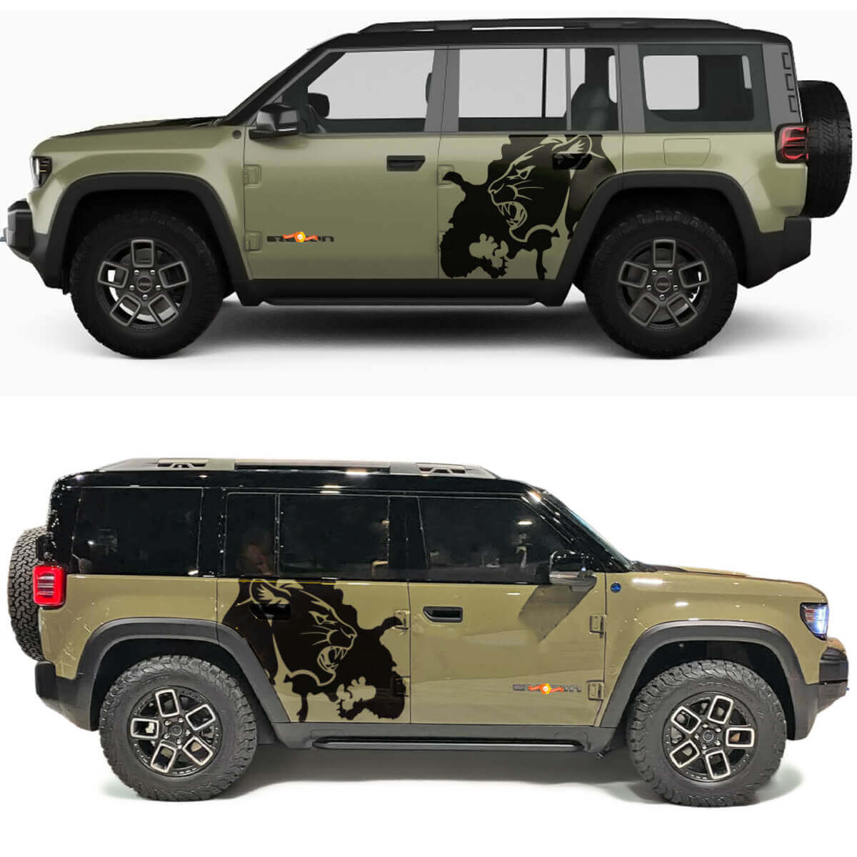 Cougar Splash Side Doors Vinyl Decal for Jeep Recon 