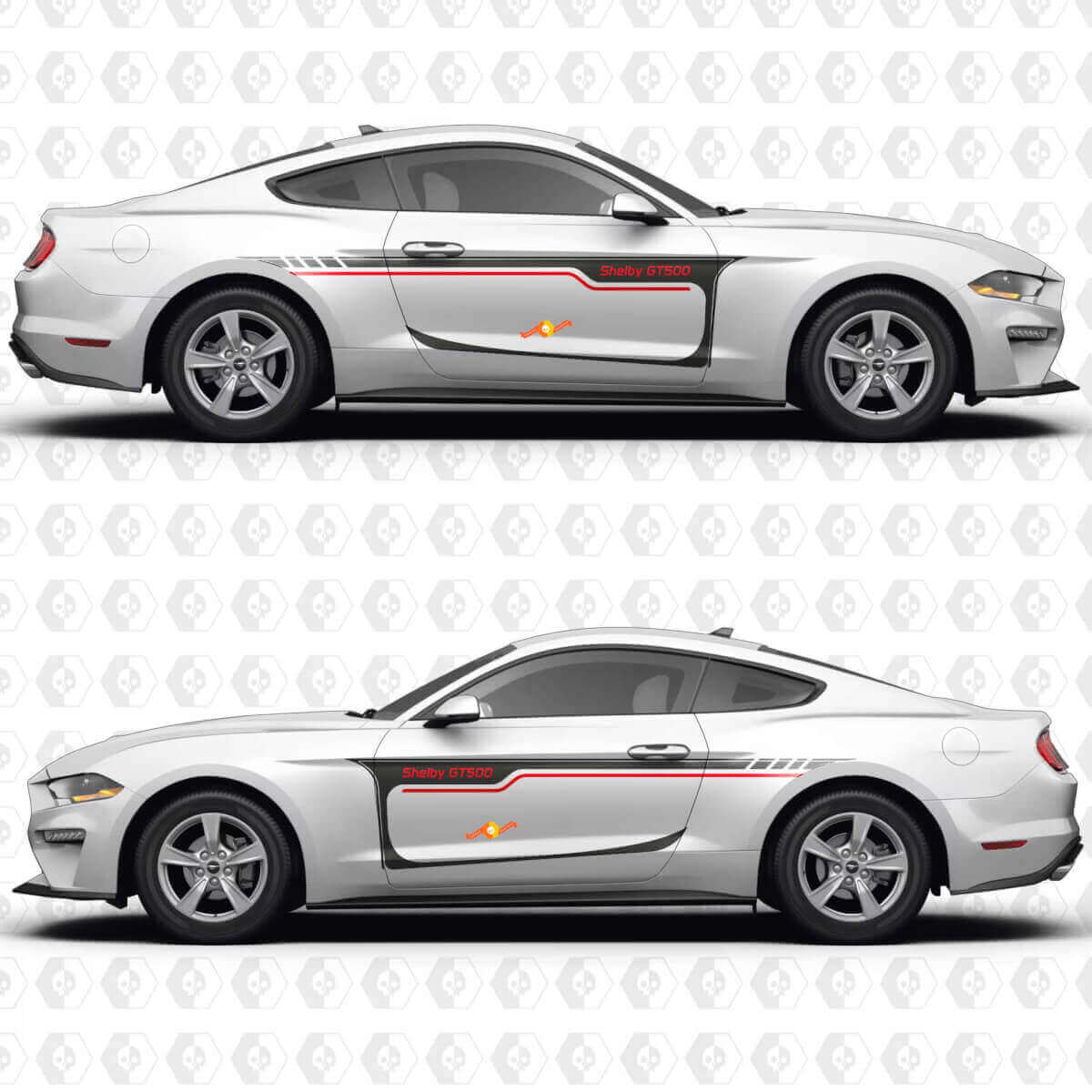 Classic Muscle Car Stripes Side Doors Vinyl Decals Stickers for Ford Mustang