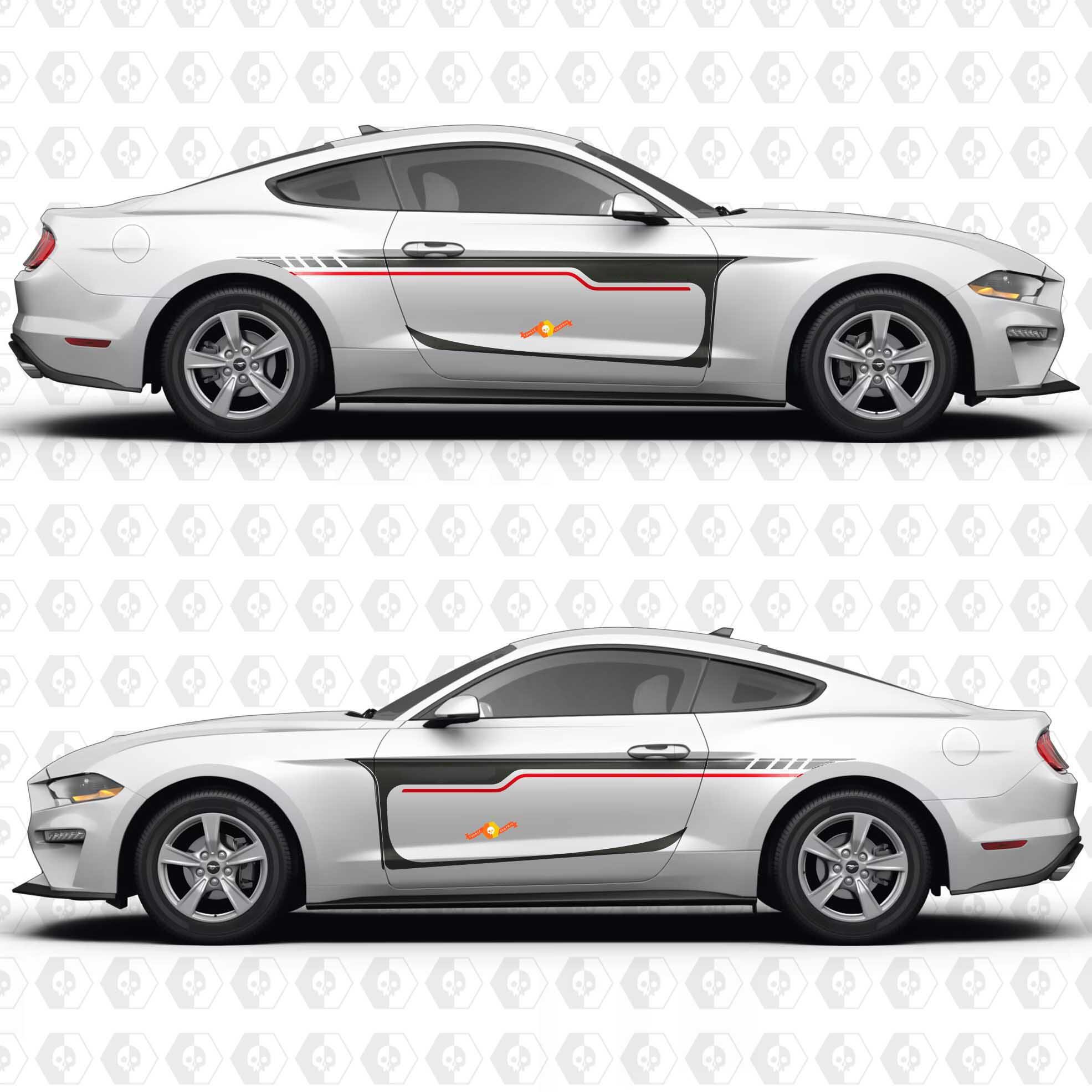 Classic Stripes Side Door Vinyl Decal Sticker for Ford Mustang 2014-2023