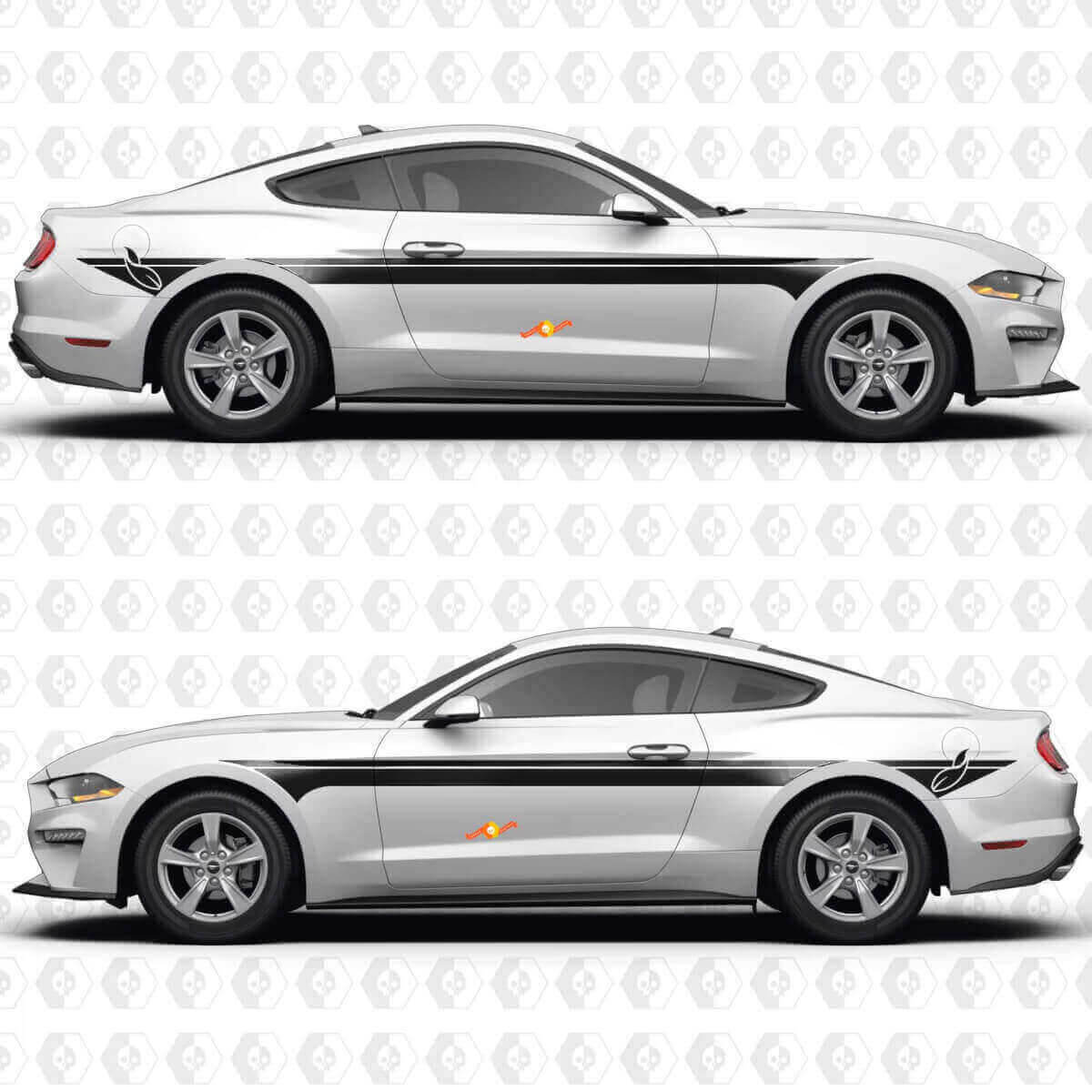 Boost Dual Parallel Stripes Side Doors Vinyl Decal Sticker Graphics for Musclecar Musclecarmodel