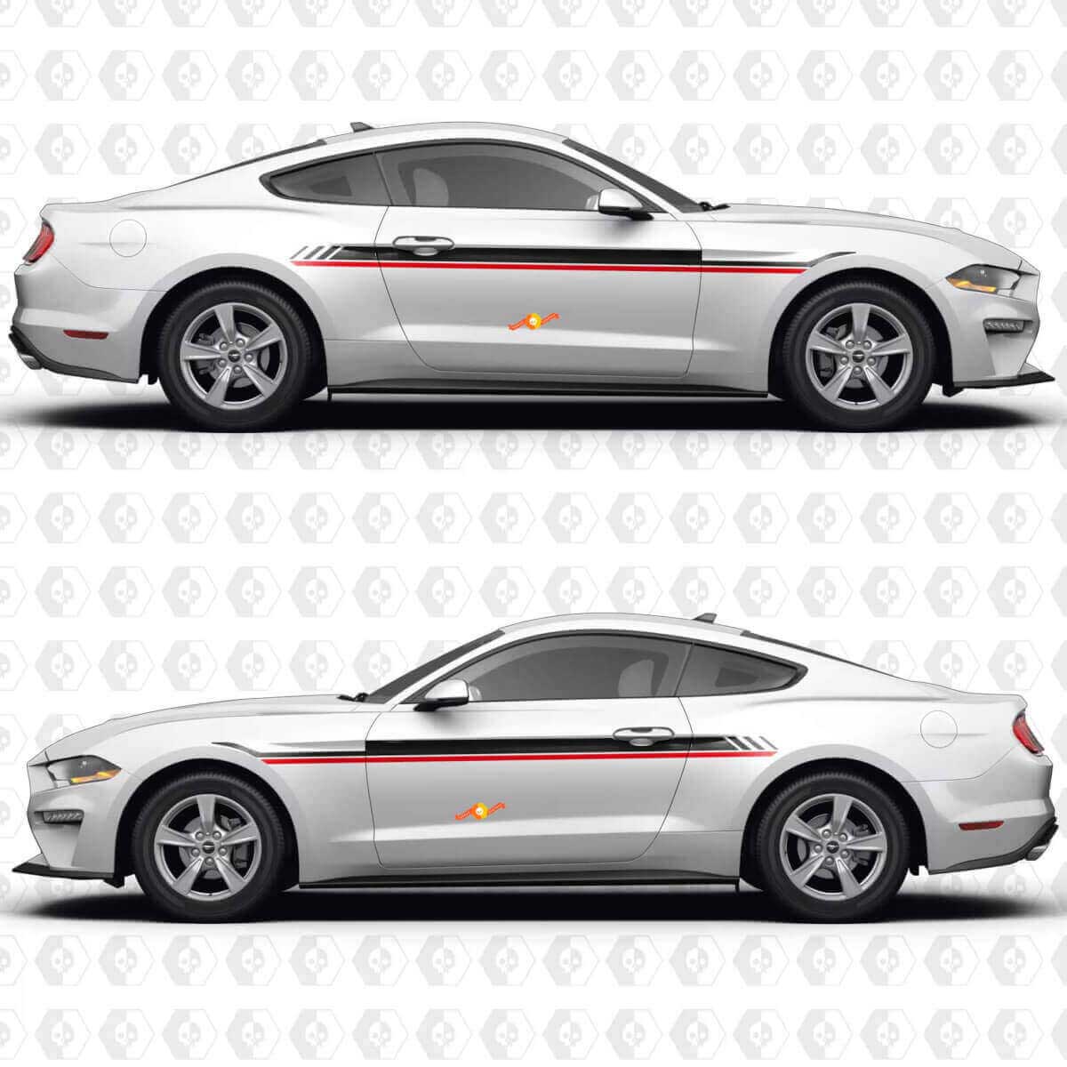 Dual Racing Side Stripes Vinyl Decal Kit for Musclecar Mustang S550