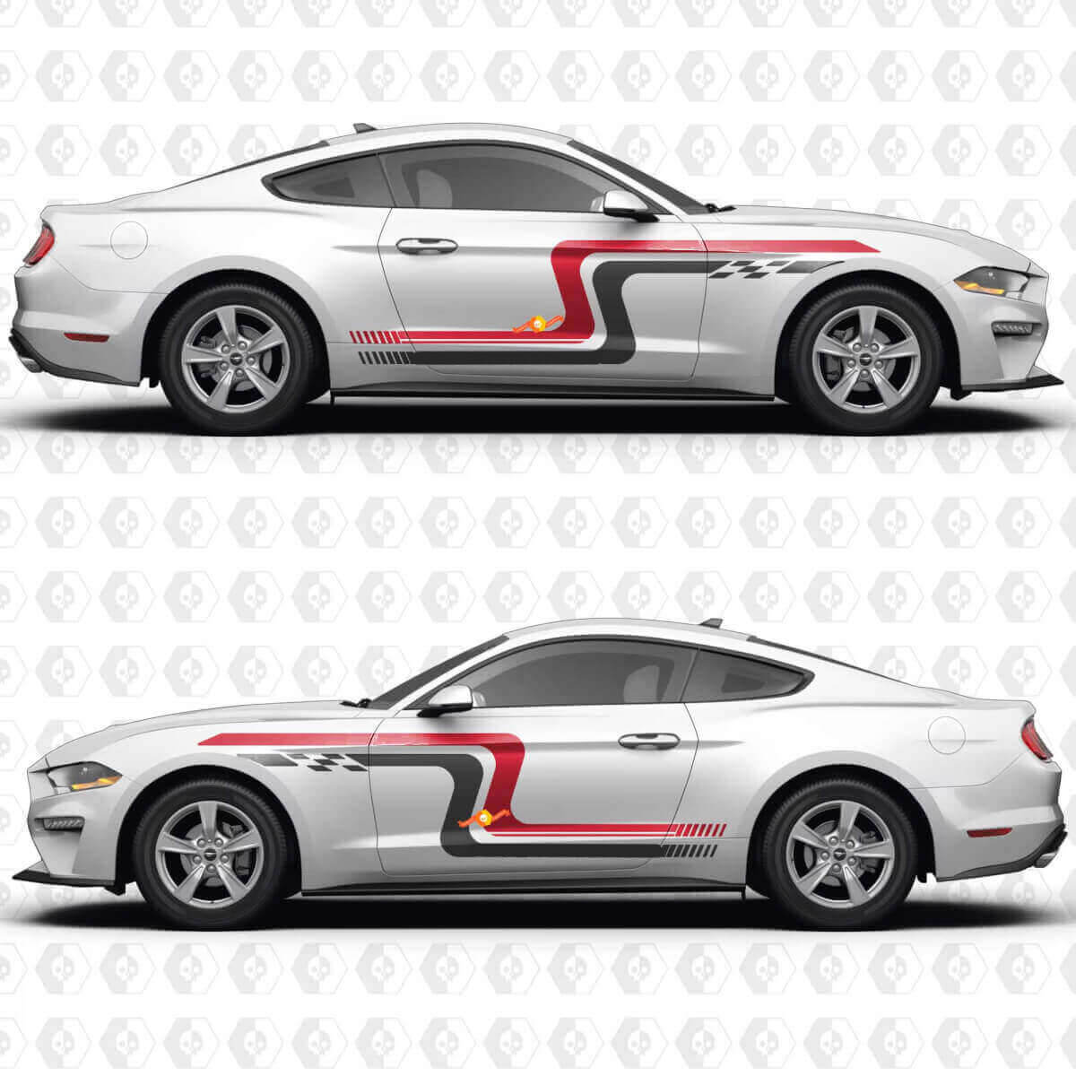 Vintage Racing Blocks Side Doors Vinyl Decal Sticker Graphics for Musclecar Musclecarmodel