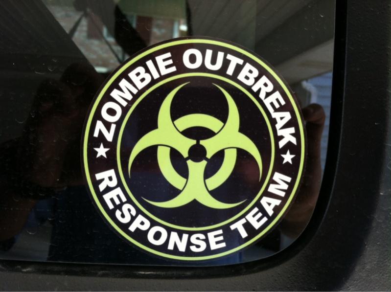 Zombie Outbreak Response Team Biohazard Side Window Vinyl Decal Sticker for Jeep Wrangler