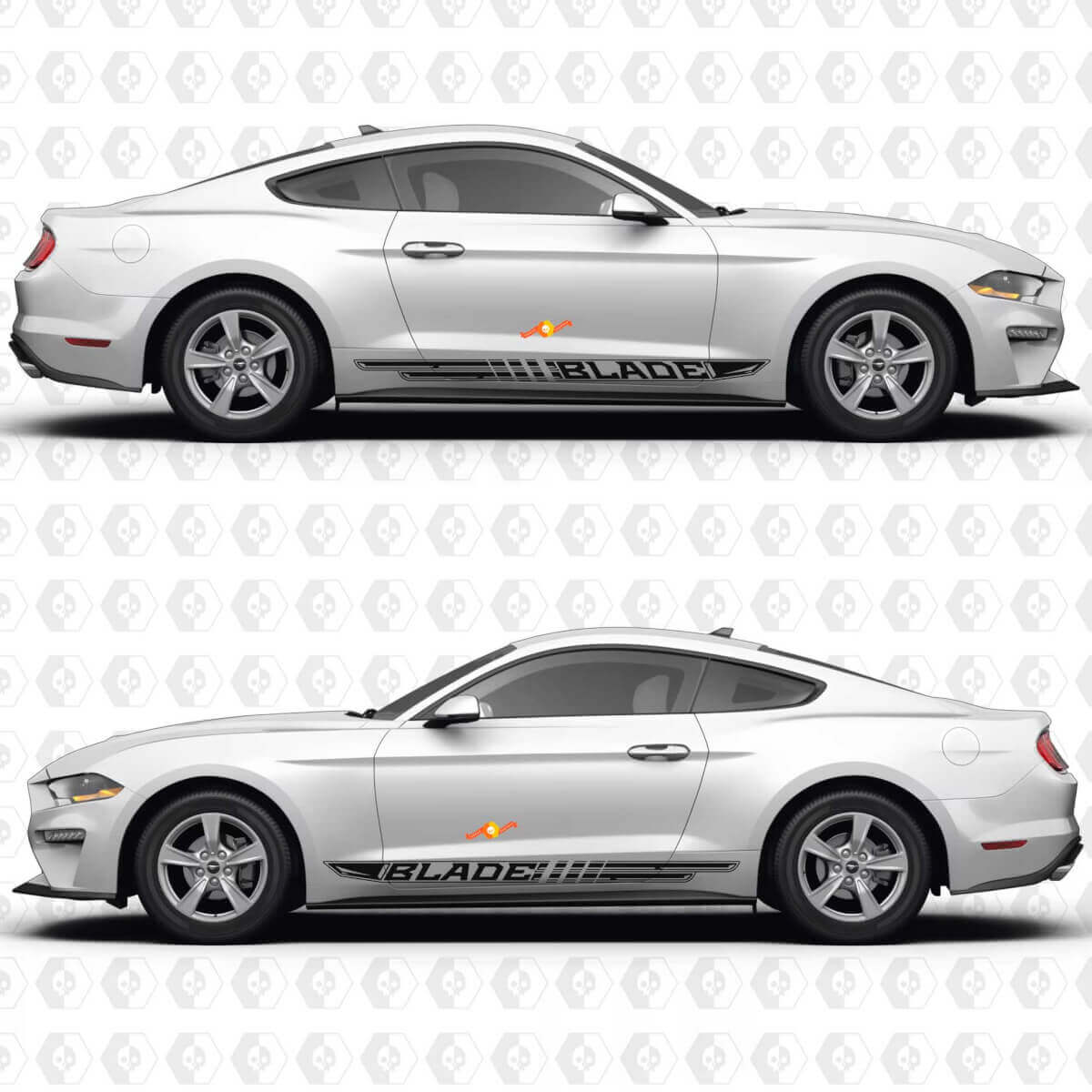 Split Blade Stripes Side Door Vinyl Decals Stickers for Ford Mustang