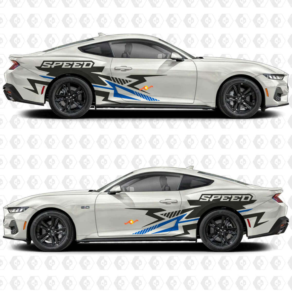 Speed Aggressive Cut Lines Side Door Vinyl Decals Stickers for Ford Mustang