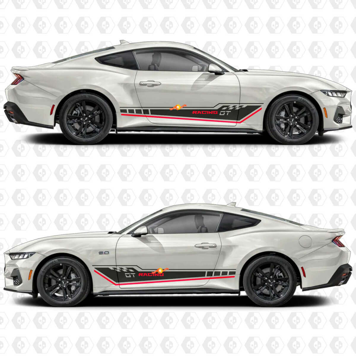 Triple Racing Stripes Side Door Vinyl Decals Stickers for Ford Mustang