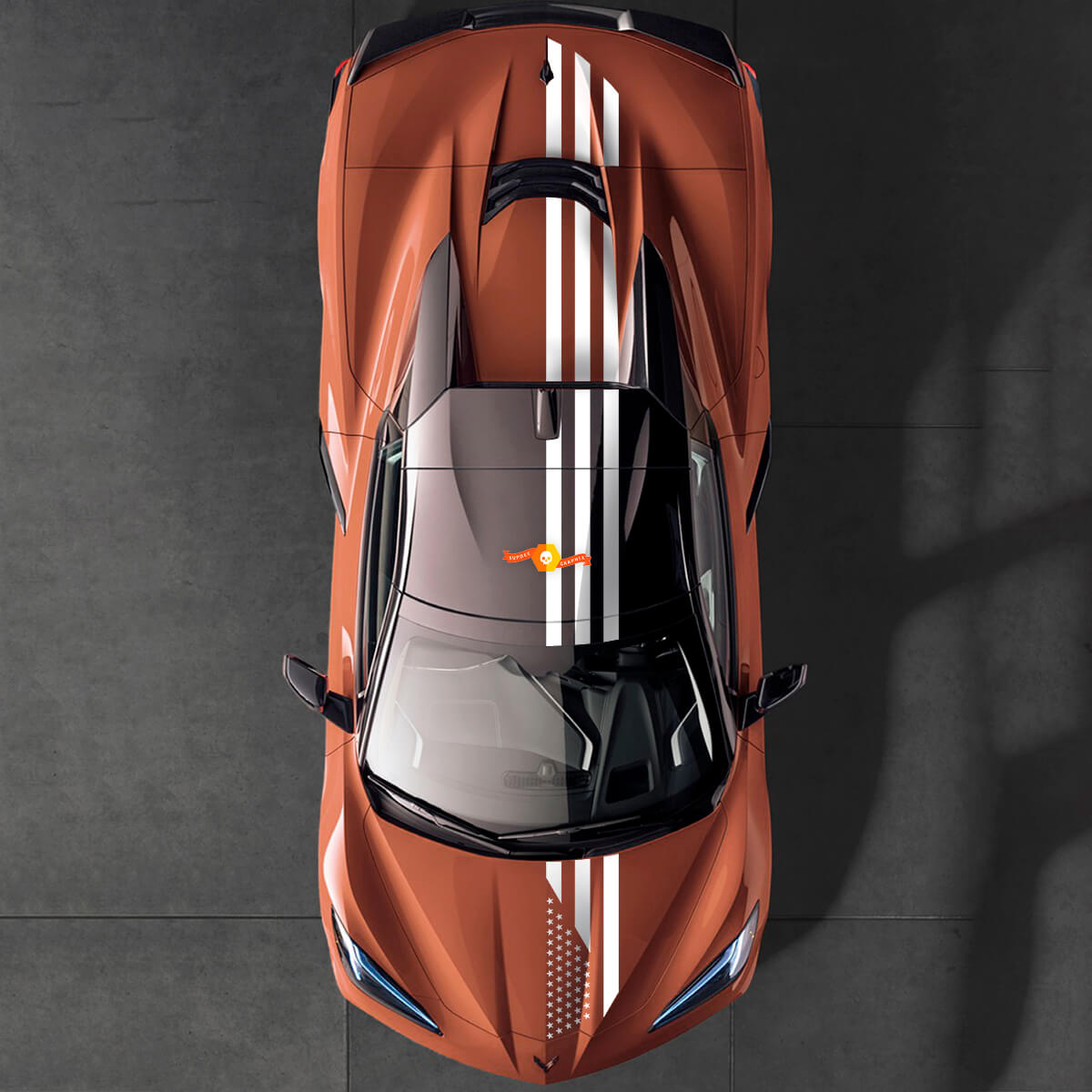 US Flag Stripes Kit Decals Stickers  for Chevrolet Corvette C8