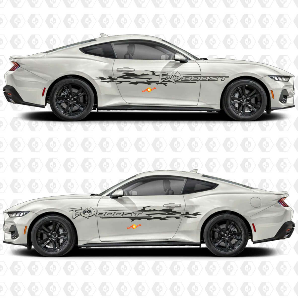 Eco Boost Urban Street Style Stripe Side Door Vinyl Decals Stickers for Ford Mustang