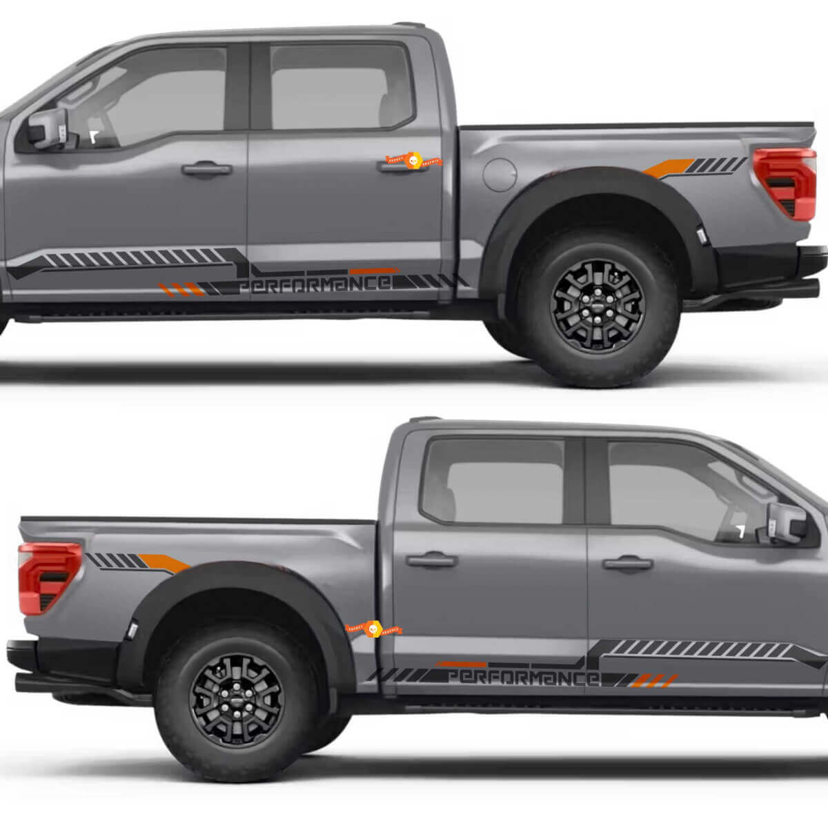 Perfomance Industrial Line Graphic Rocker Panel Rear Fender Vinyl Decal Sticker for Ford F-150