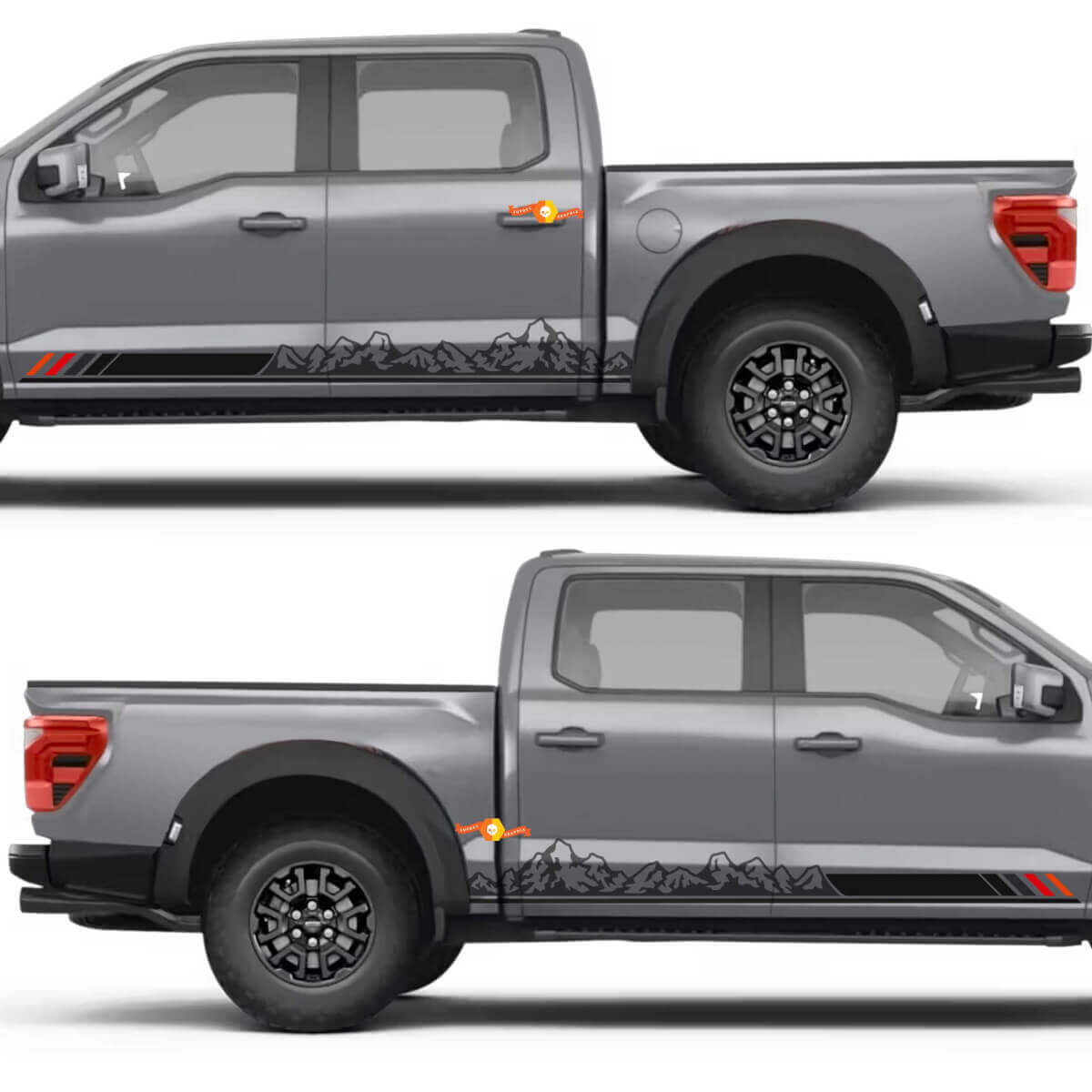 Mountain Range Graphic Side Doors Rocker Panel Vinyl Decal Sticker for Ford F-150