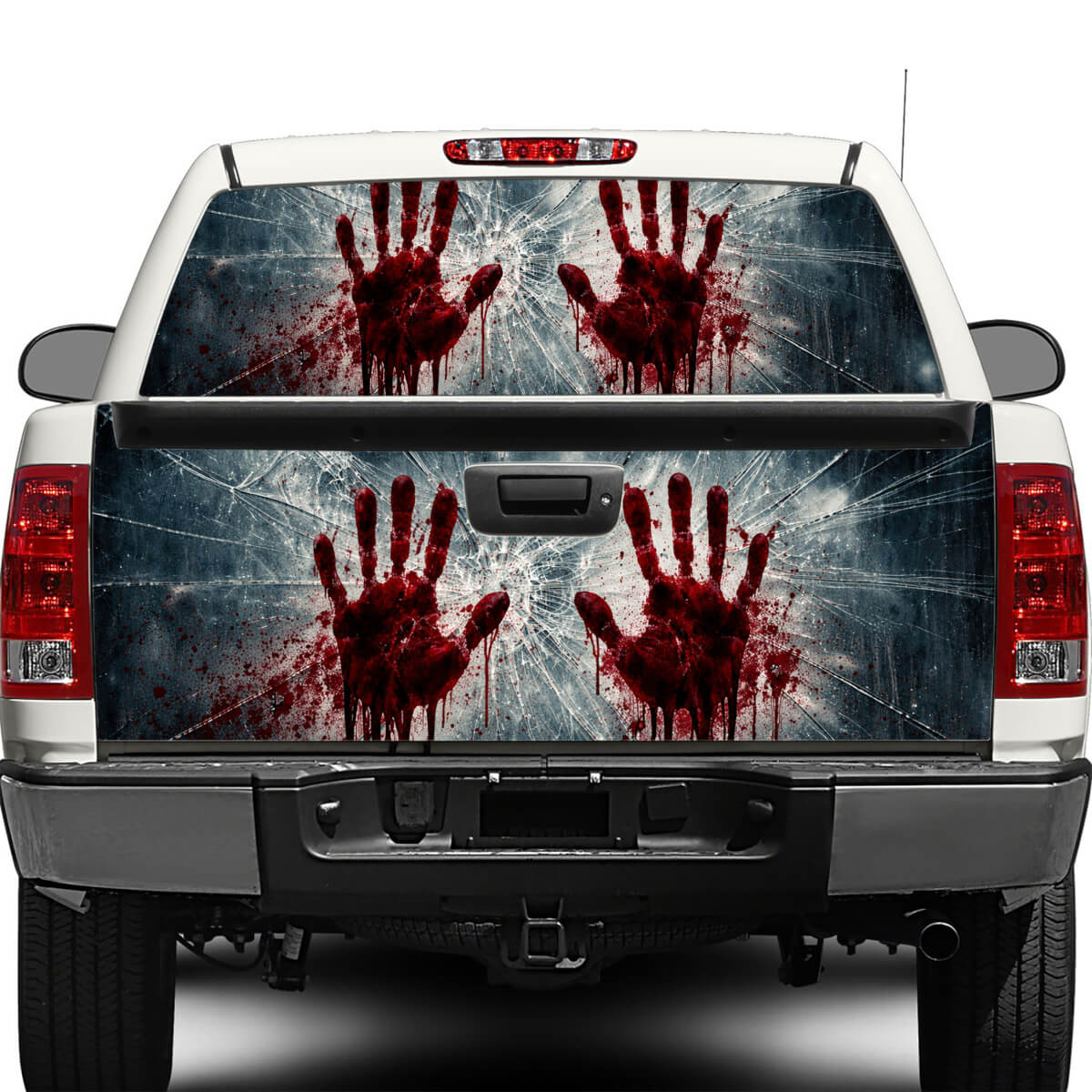 Zombie Hands Broken Glass Rear Window OR tailgate Decal Sticker Pick-up Truck SUV