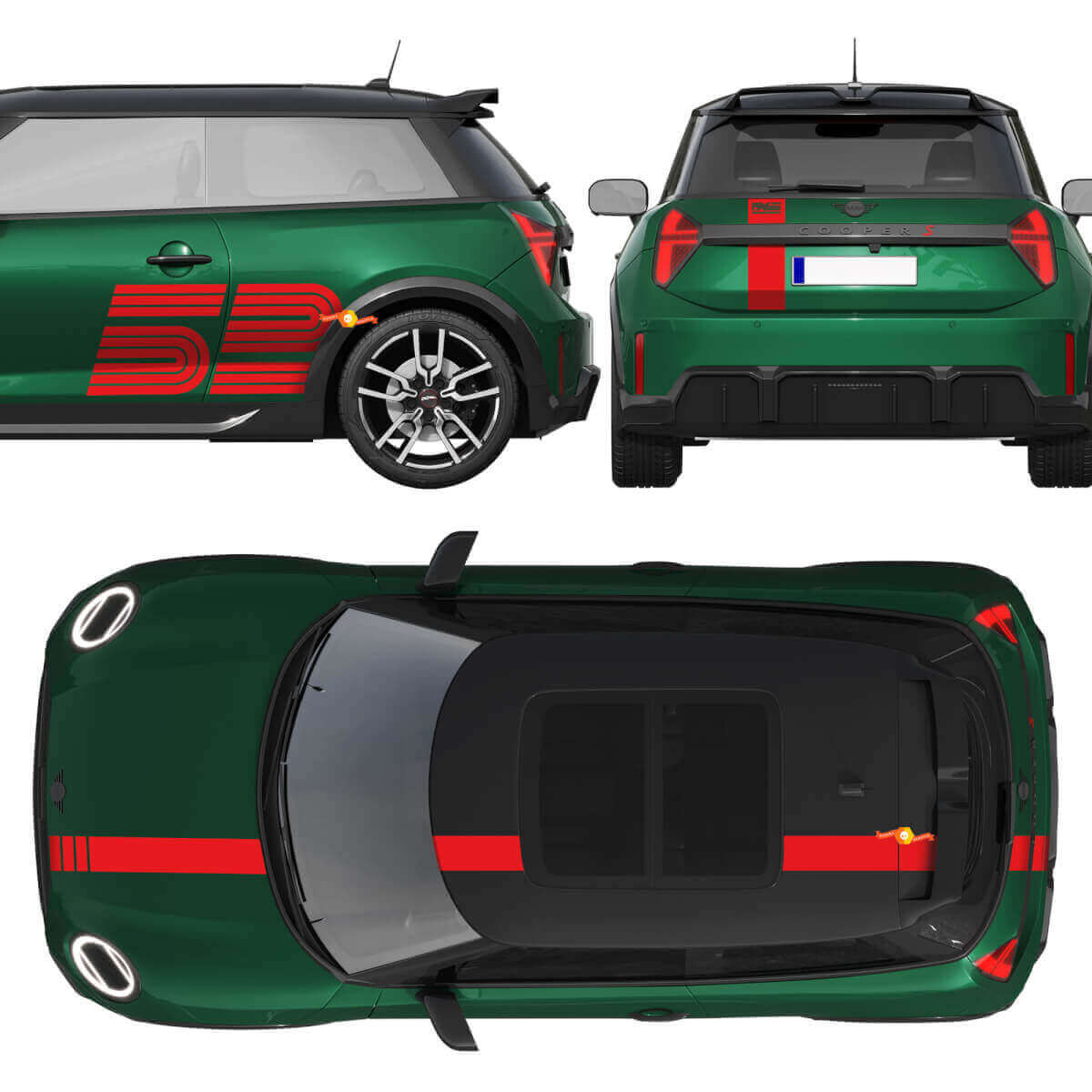 52 Victory Edition Full Kit Stripes Vinyl Decal for Mini Cooper S