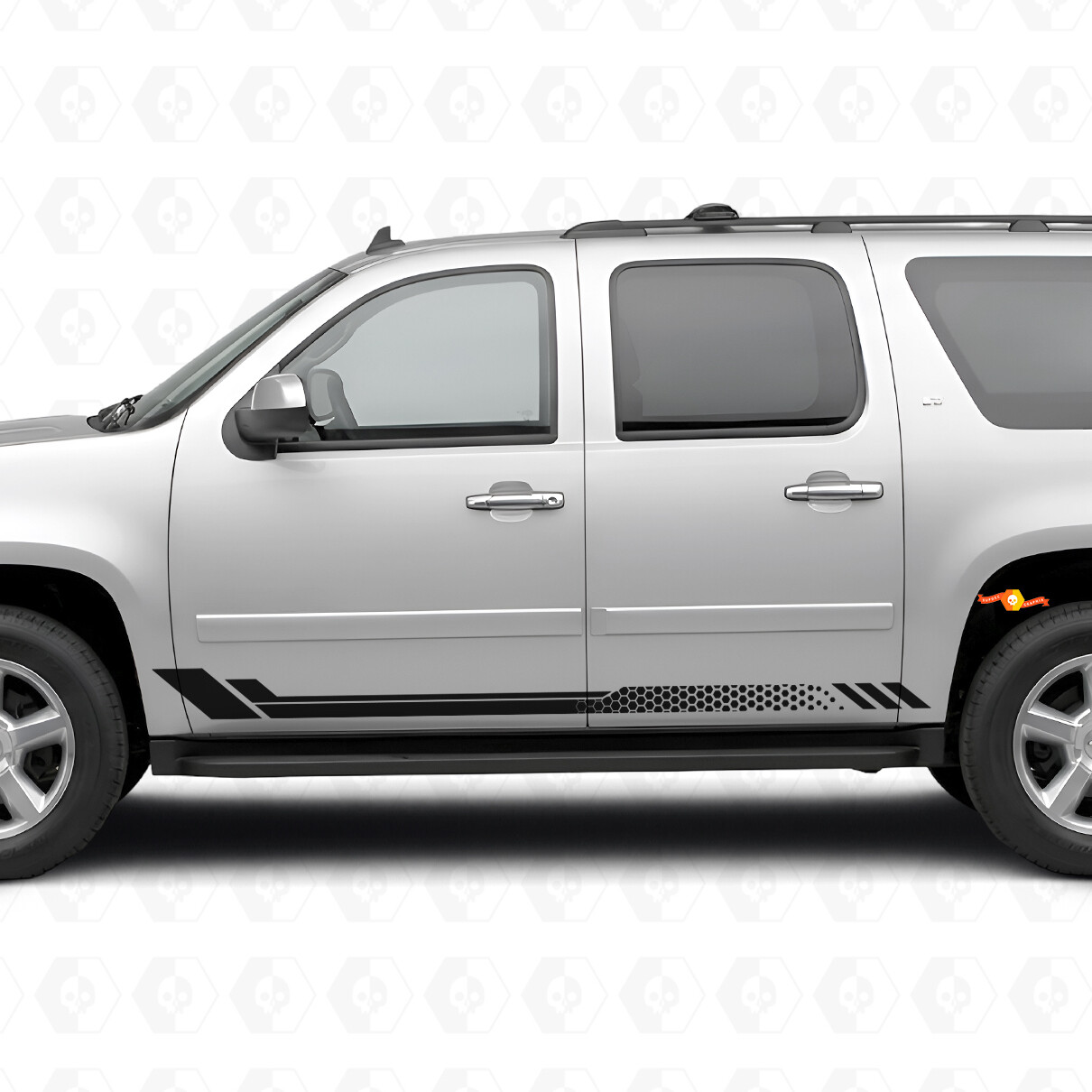 Honeycomb Door & Rocker Panel Vinyl Stripes for Chevrolet Suburban GMT900 2007-2014