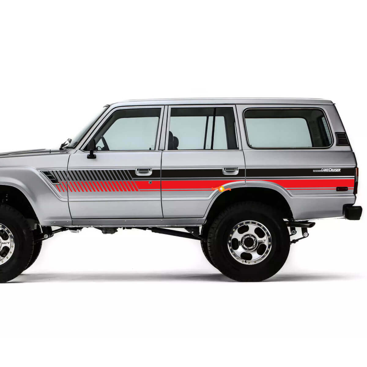 Retro Stripes Graphics Side Door Rear Fender Vinyl Decal Stikers for Toyota Land Cruiser 1984