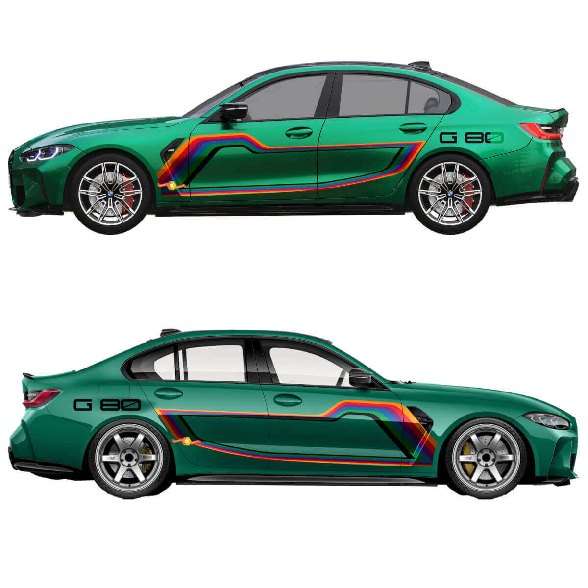 M Performance G80 Racing Graphic Stripes Doors Vinyl Decal for BMW M3 G80 