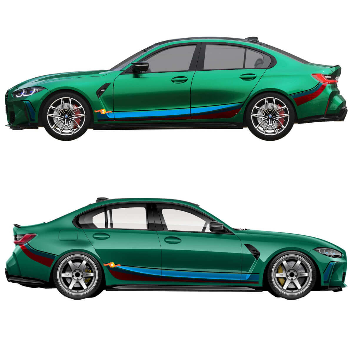M Performance G80 Entire Side Stripes Vinyl Decal for BMW M3 G80 
