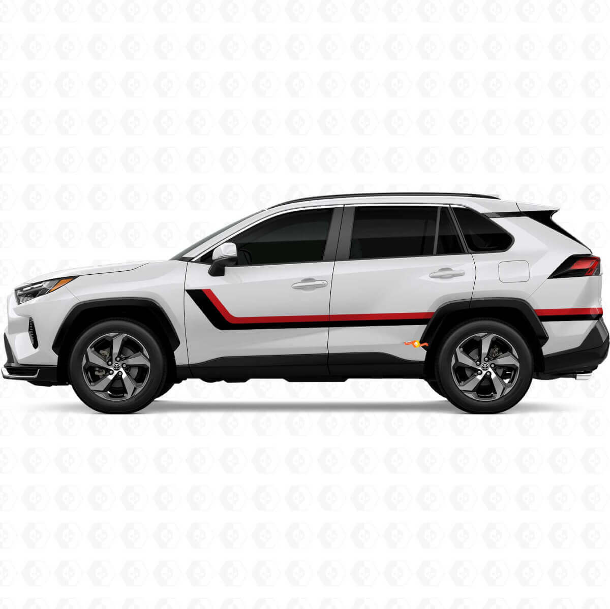 Twin Stripes Door Side Vinyl Stickers Decal For Toyota RAV4 2025