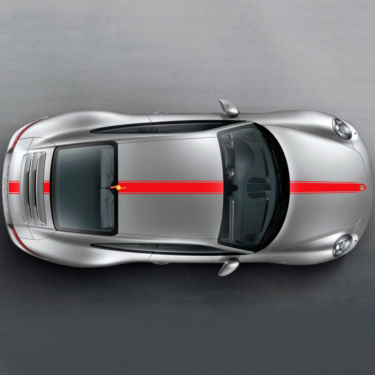 Thin Racing Strip Hood Roof Trunk Vinyl Decal Kit For Porsche 911