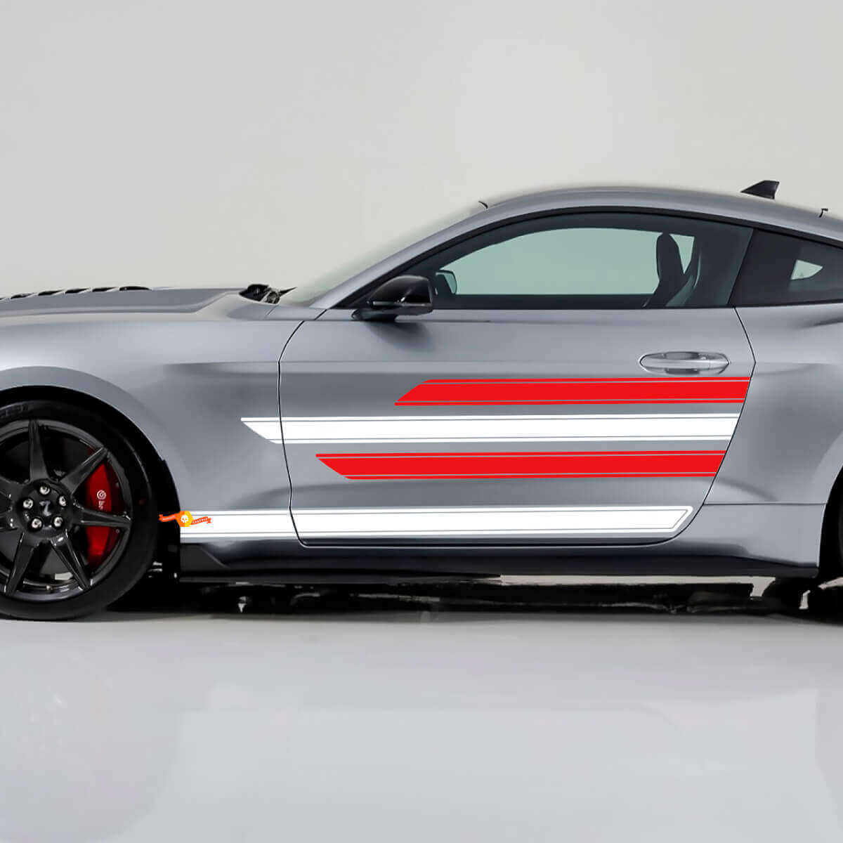 Smooth Sharp Stripes Threshold Doors Vinyl Decal Kit for Musclecar Shelby Super Snake