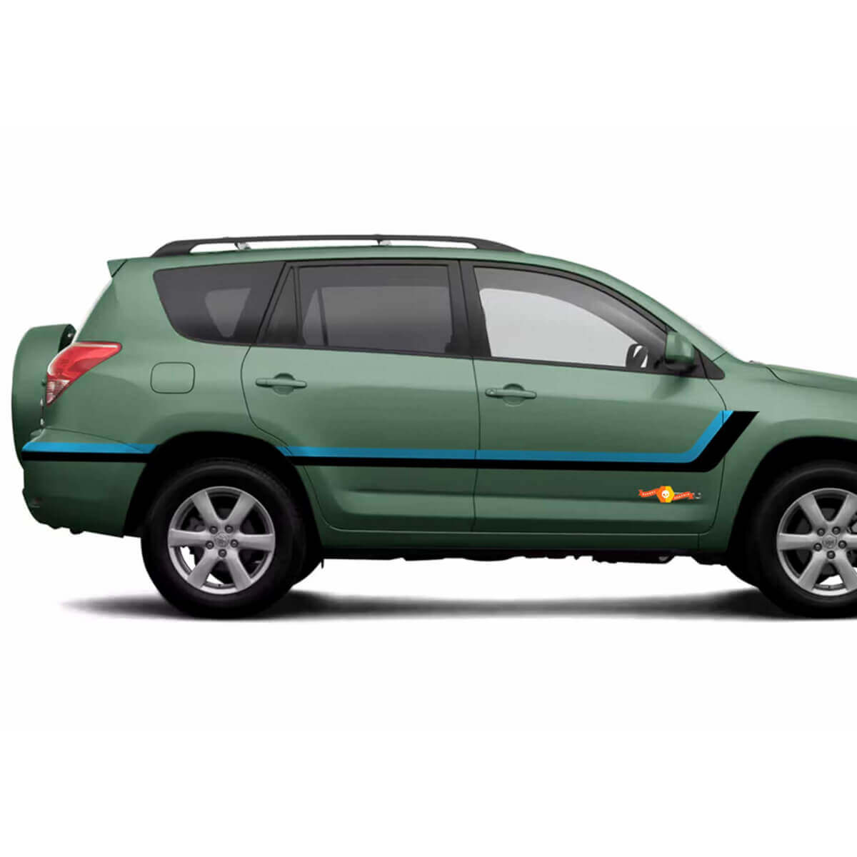 Twin Stripes Door Side Vinyl Stickers Decal For Toyota RAV4 2006-2012