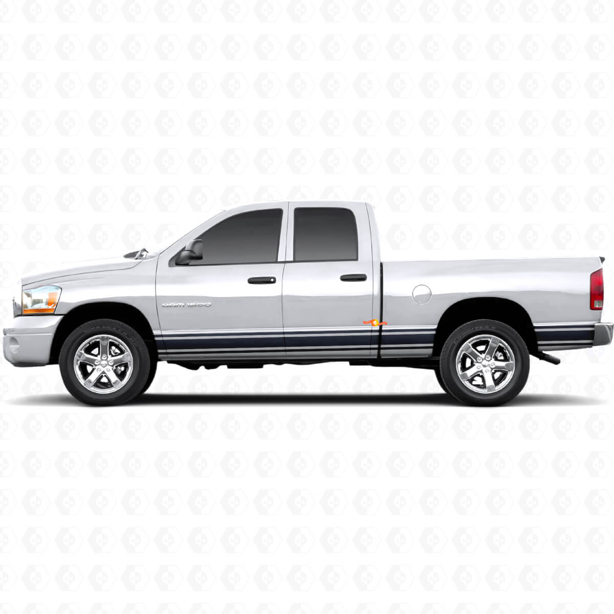 Straight Stripes Rocker Panel Side Vinyl Sticker Decal Graphic for Dodge Ram 1500 2002-2008