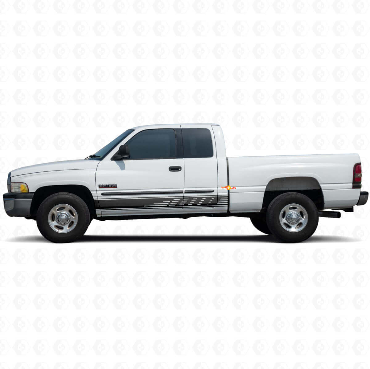 Perforated Stripes Rocker Panel Vinyl Sticker Decal Graphic for Dodge Ram 1500 1994-2001