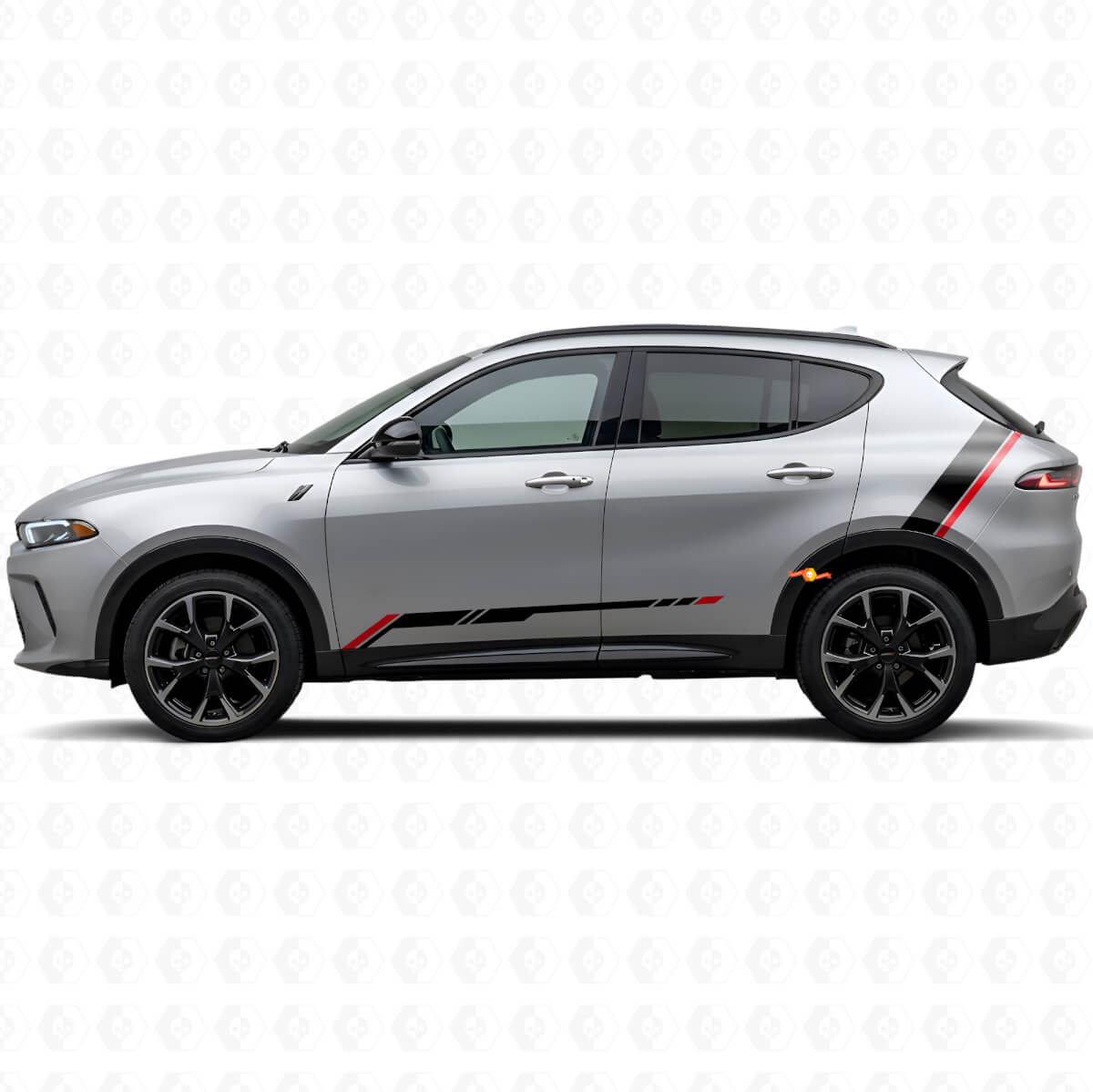 Twin Stripes Rocker Panel Rear Side Vinyl Sticker Decal for Dodge Hornet 2023+