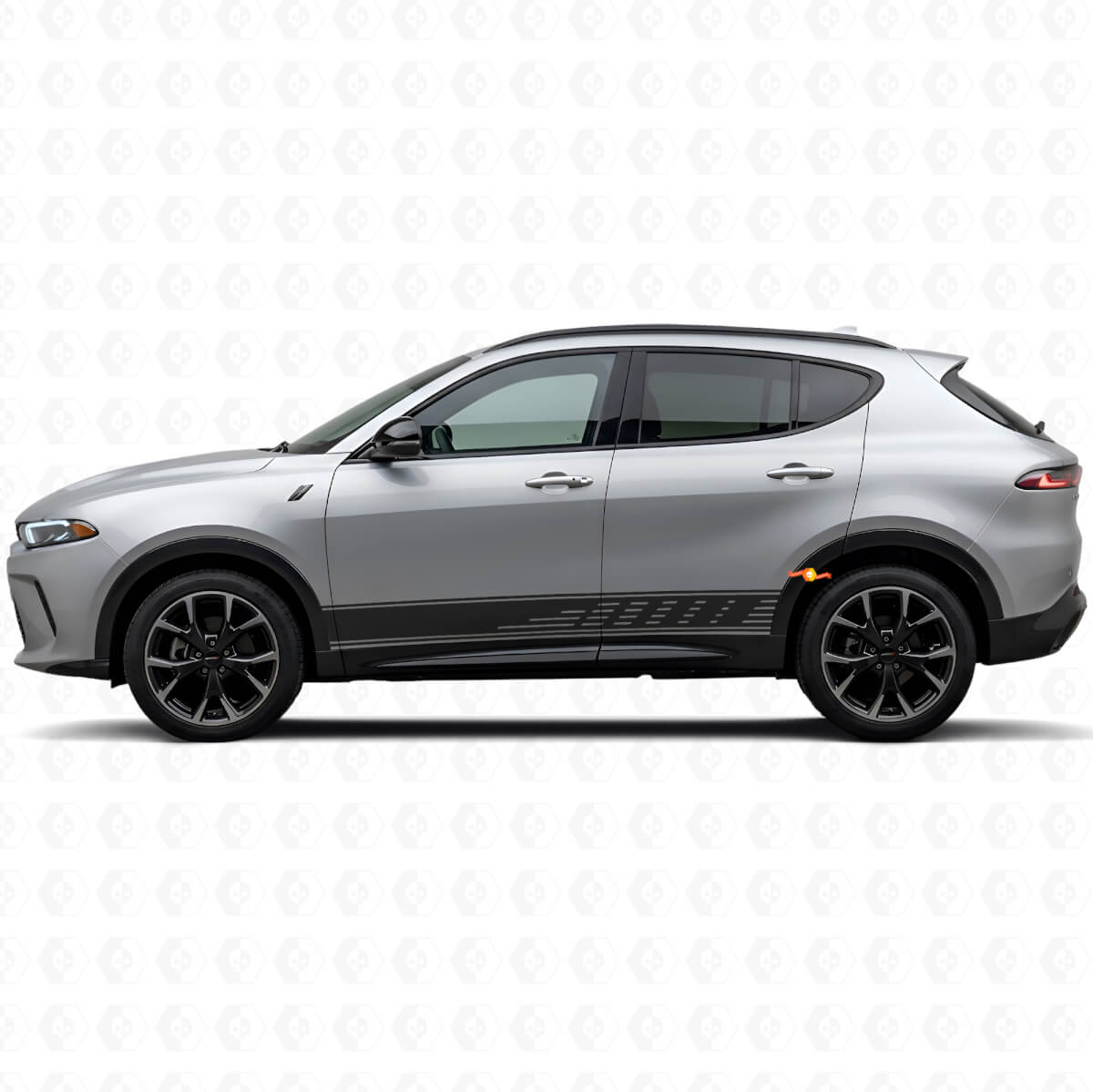 Perforated Stripes Rocker Panel Vinyl Sticker Decal for Dodge Hornet 2023+