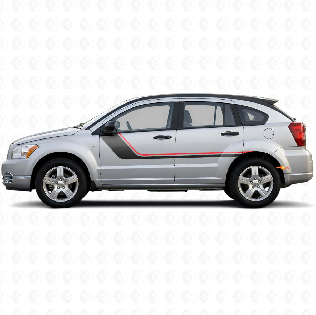 Twin Stripes Door Side Vinyl Decal for Dodge Caliber 2007-2012