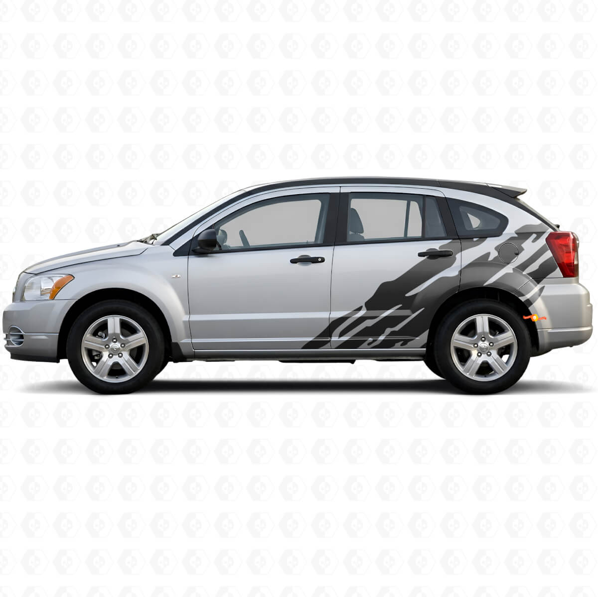 Mud Splash Graphic Rear Side Vinyl Decal for Dodge Caliber 2007-2012
