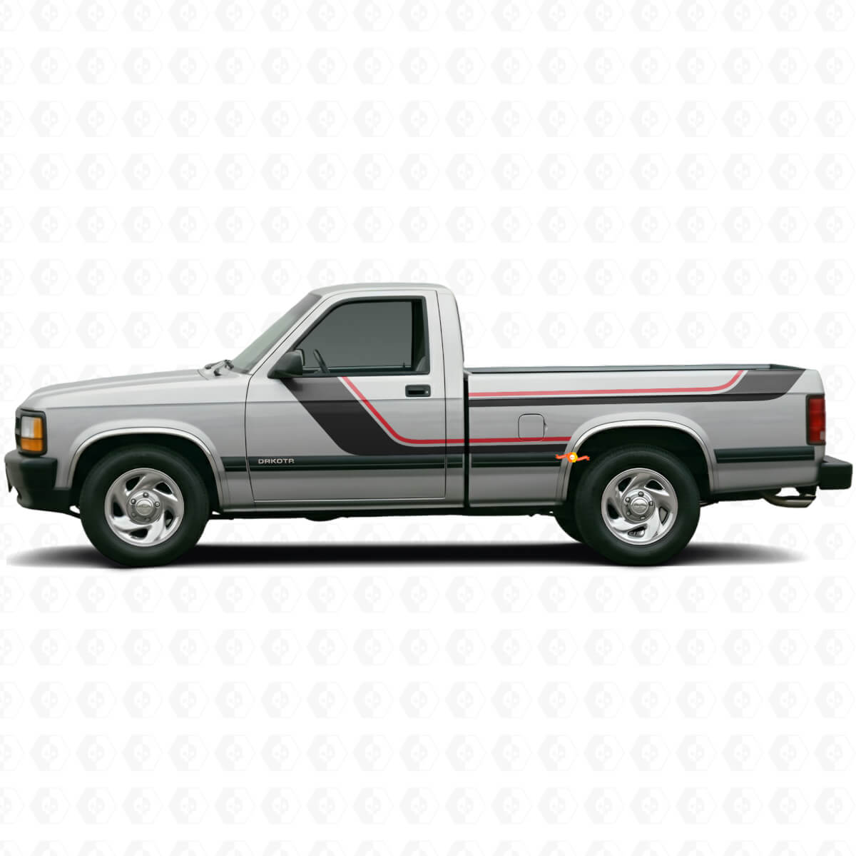 Twin Stripes Side Vinyl Decal Kit for Dodge Dakota 1987-1996