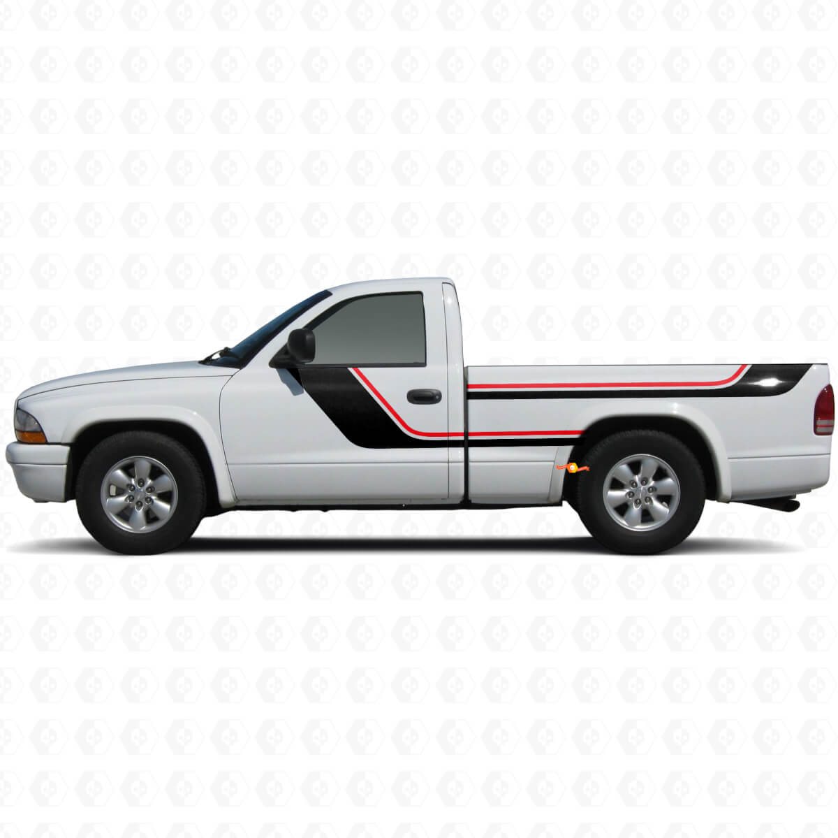 Twin Stripes Side Vinyl Decal Kit for Dodge Dakota 1997-2004
