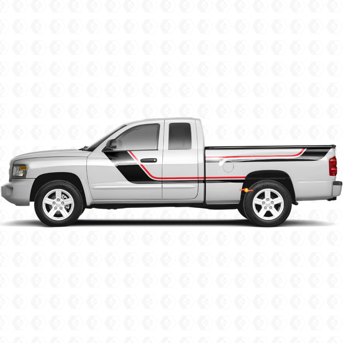 Twin Stripes Side Vinyl Decal Kit for Dodge Dakota 2005-2011