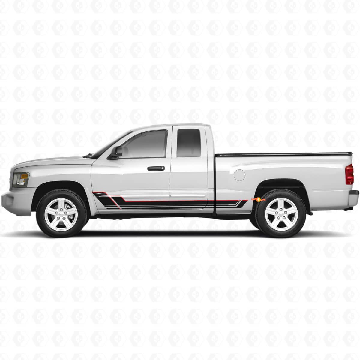 Twin Stripes Rocker Panel Vinyl Decal Kit for Dodge Dakota 2005-2011