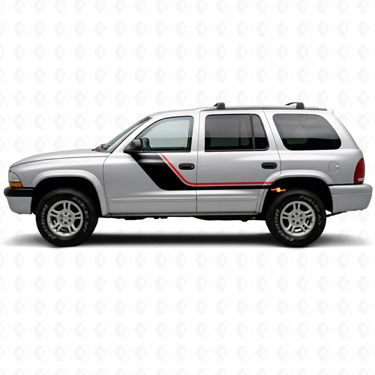 Twin Stripes Door Side Vinyl Decal for Dodge Durango 1998-2003